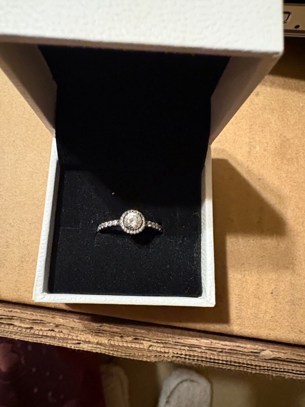 Pandora Silver Halo Ring with White Stones